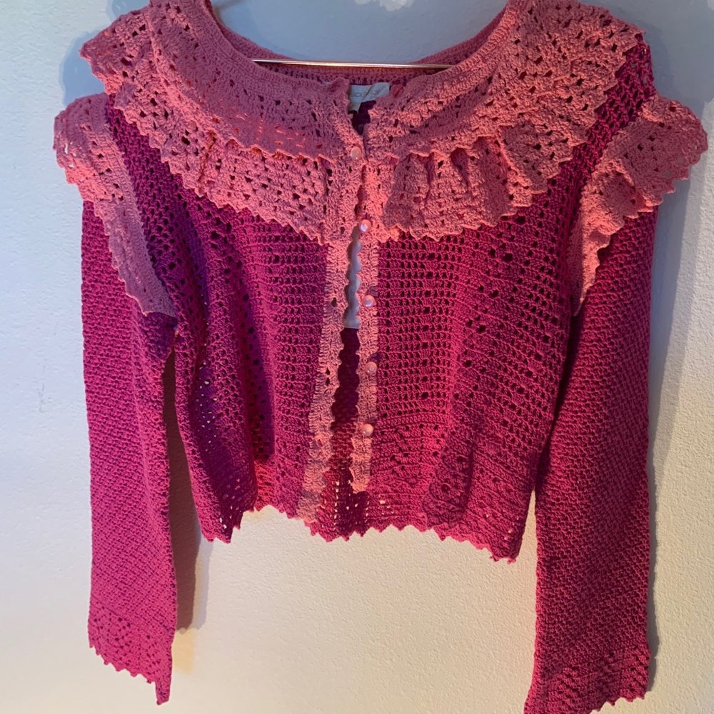 Love Shack Fancy Crochet cardigan